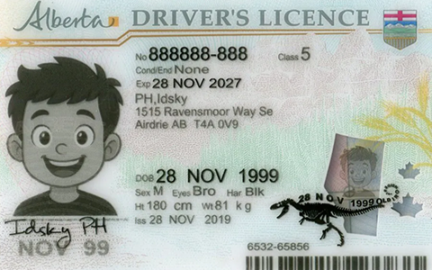 Canada ID Example